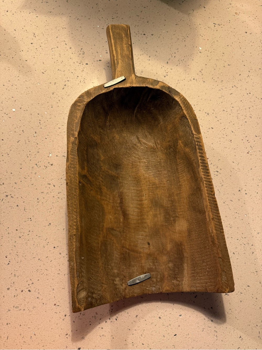 Hand-Carved Wooden Dough/Bread Scoop - Rustic Brown